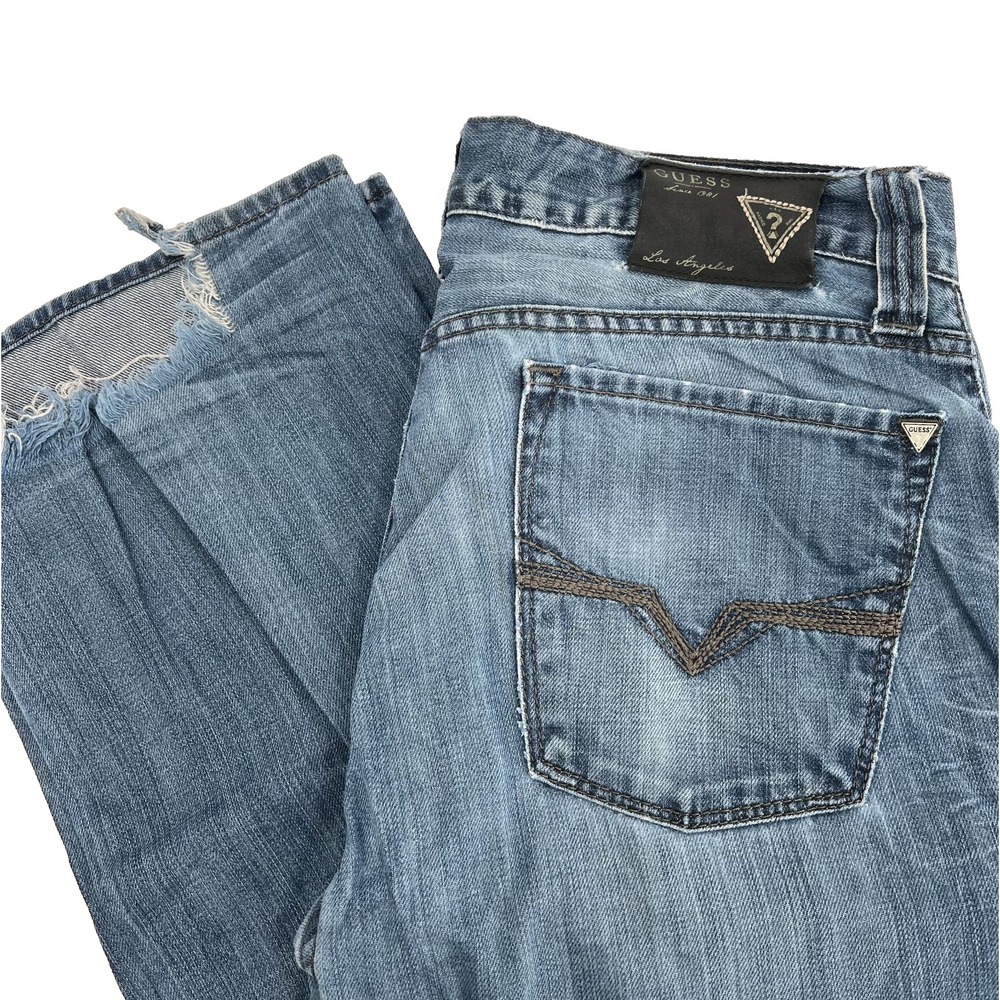 GUESS Men's Sz 32x32 (33x34 actual) Medium-Wash Desmond Relaxed Fit Denim Jeans